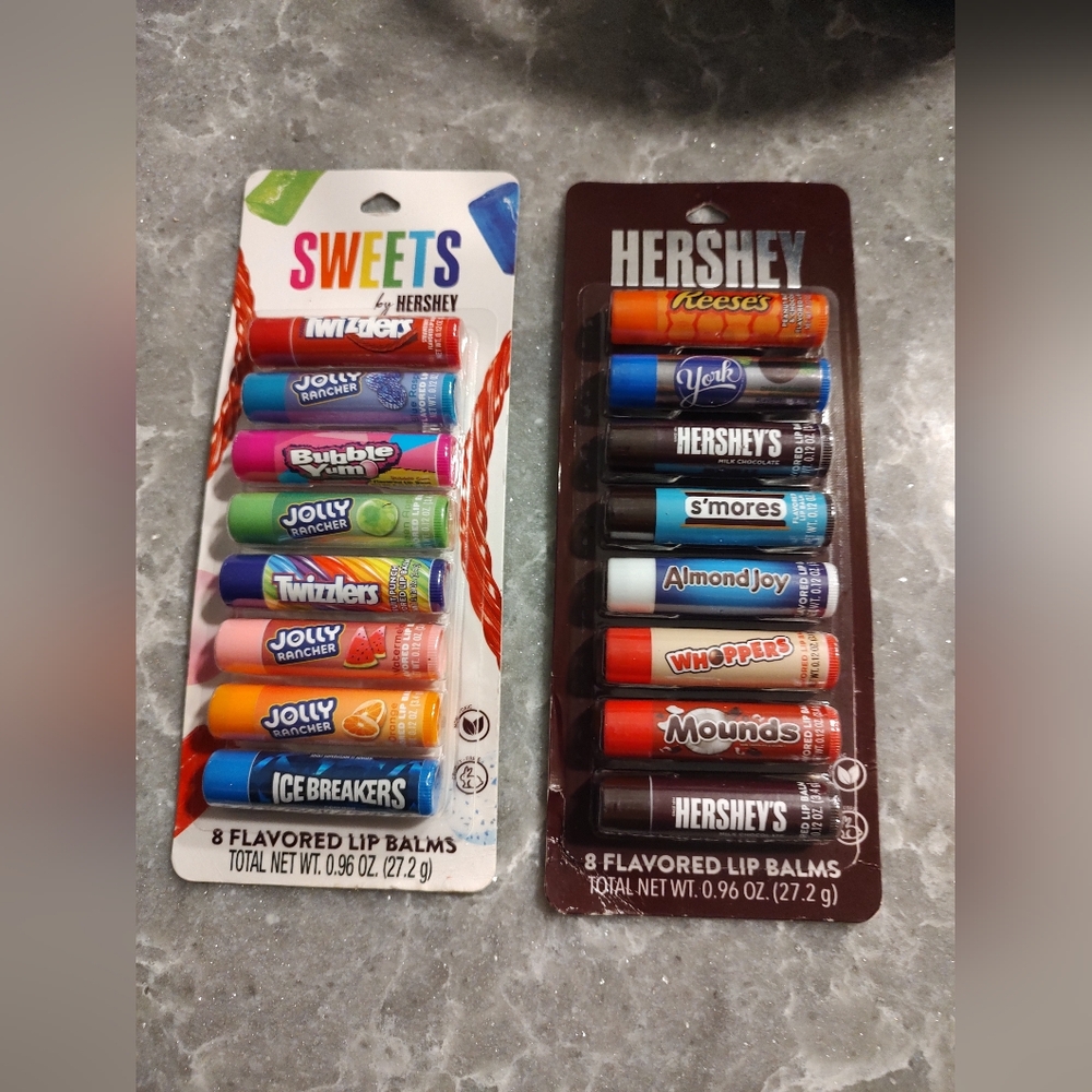 Flavored lip balm two packs Hershey and Sweets